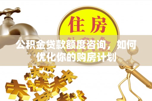 泾源公积金贷款额度咨询，如何优化你的购房计划